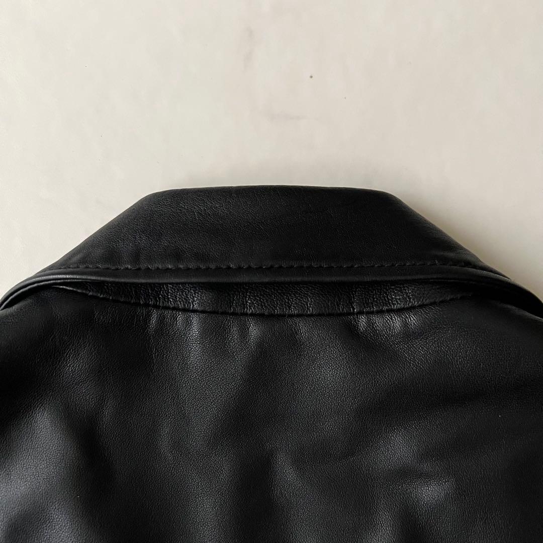 ノーリーズ レザージャケット 羊革 ブラック 黒 Wジップ L ラムレザー