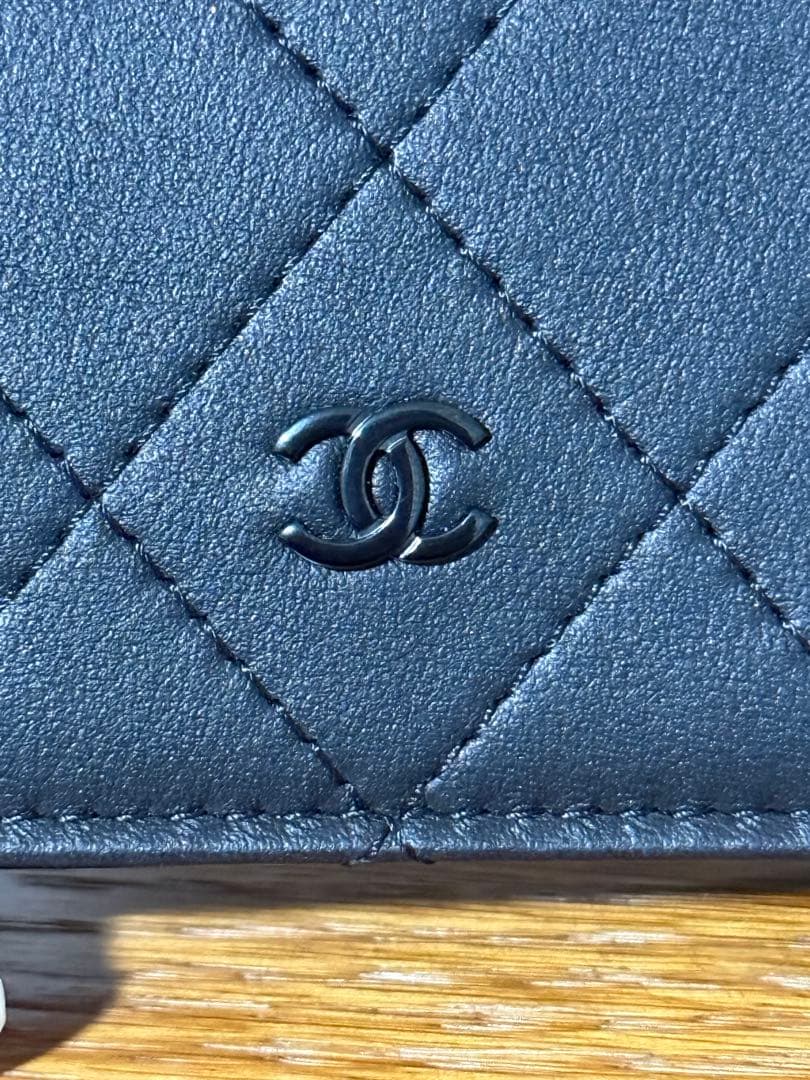 美品　シャネル　スモールウォレット　二つ折り財布　ソーブラック　AP3817