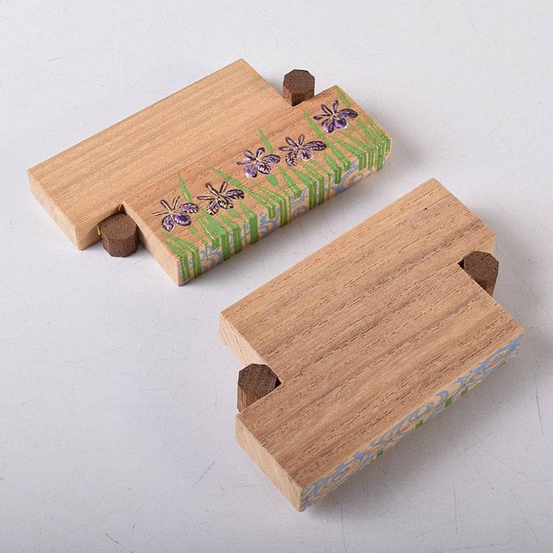 ふたば　茶道具　道場宗廣作　桐木地　八ッ橋香合　共箱　V　7834