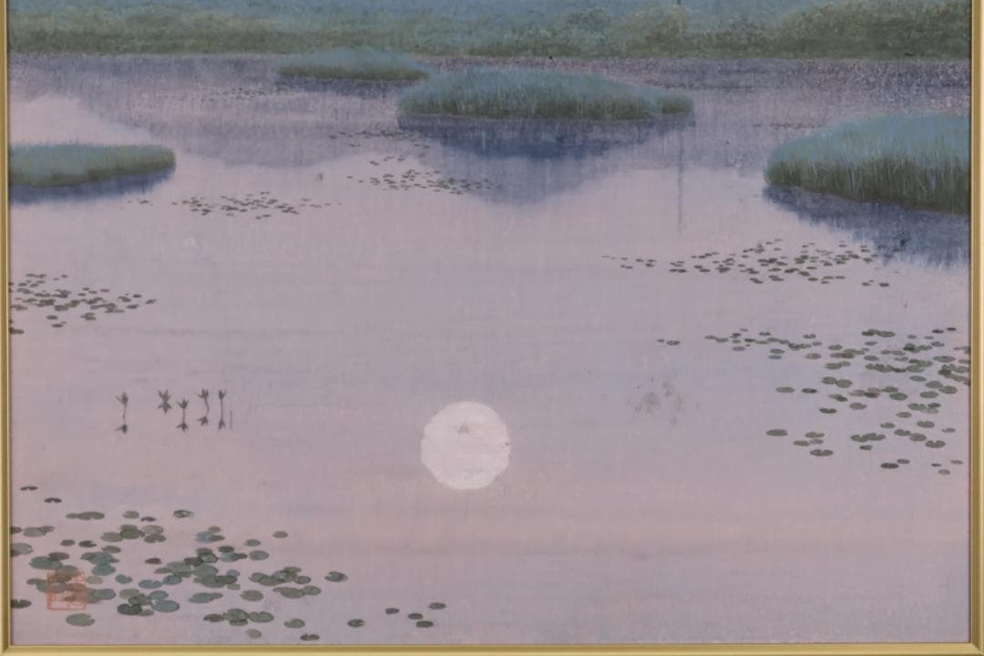 黒岩善隆 『 月光 』　P10号　日本画　共シール　真作保証 BJ211