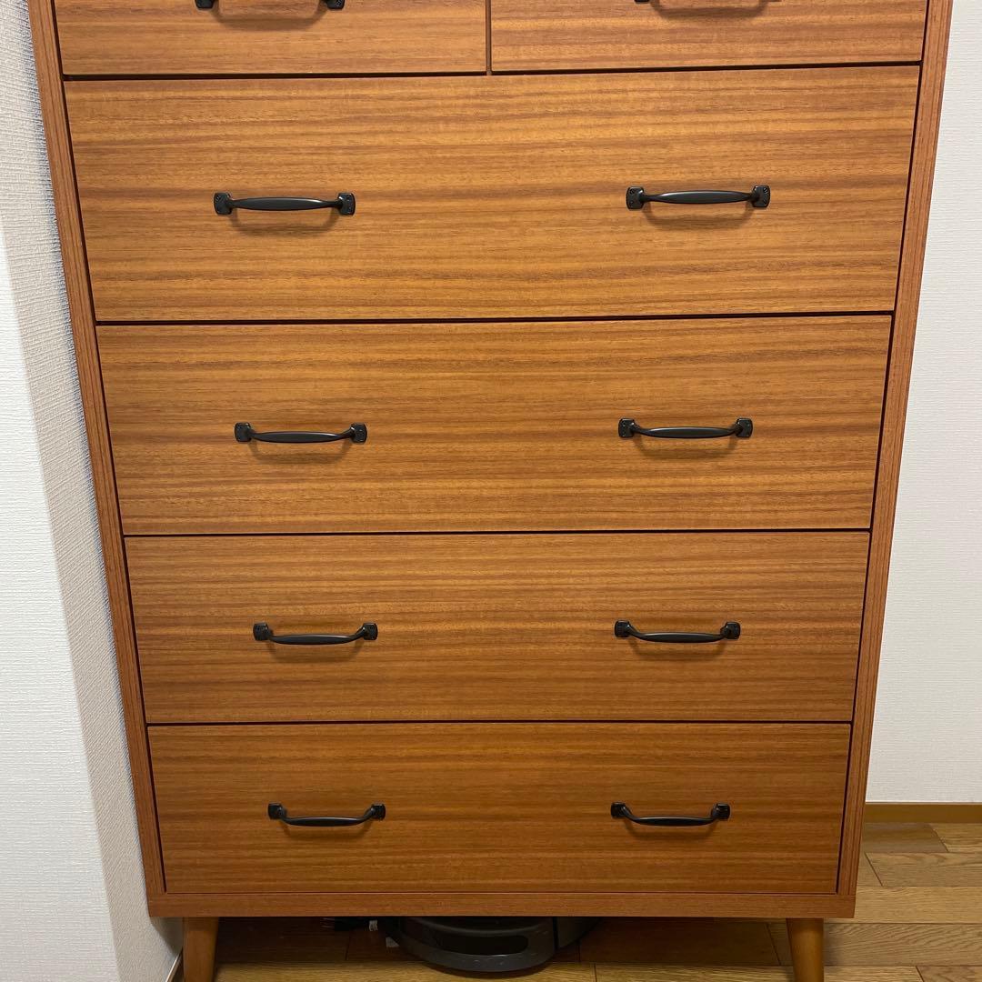 木製チェスト 7段 ブラウン