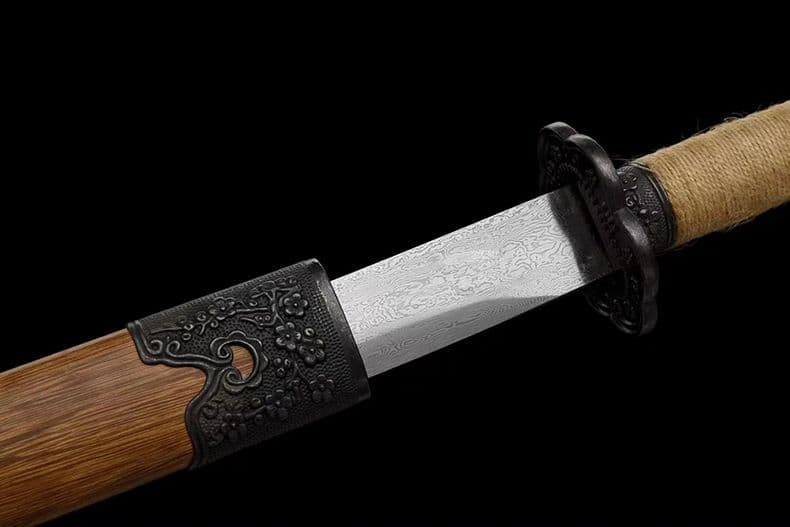 [天羽] 繍春刀 牛尾刀 苗刀 手鍛造打 鋼刀 冷兵器 古兵器 武具 刀装具