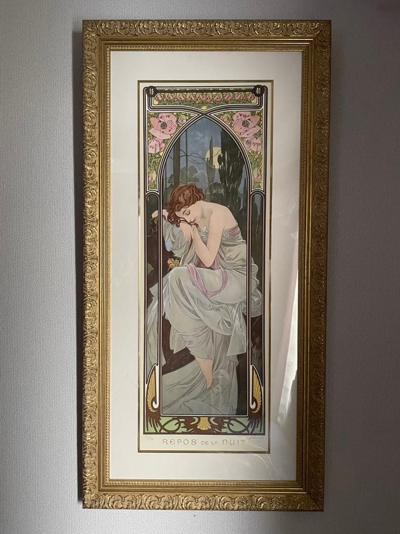 【限定300部・未使用品】ミュシャ『夜のやすらぎ』・絵画・版画・シルクスクリーン