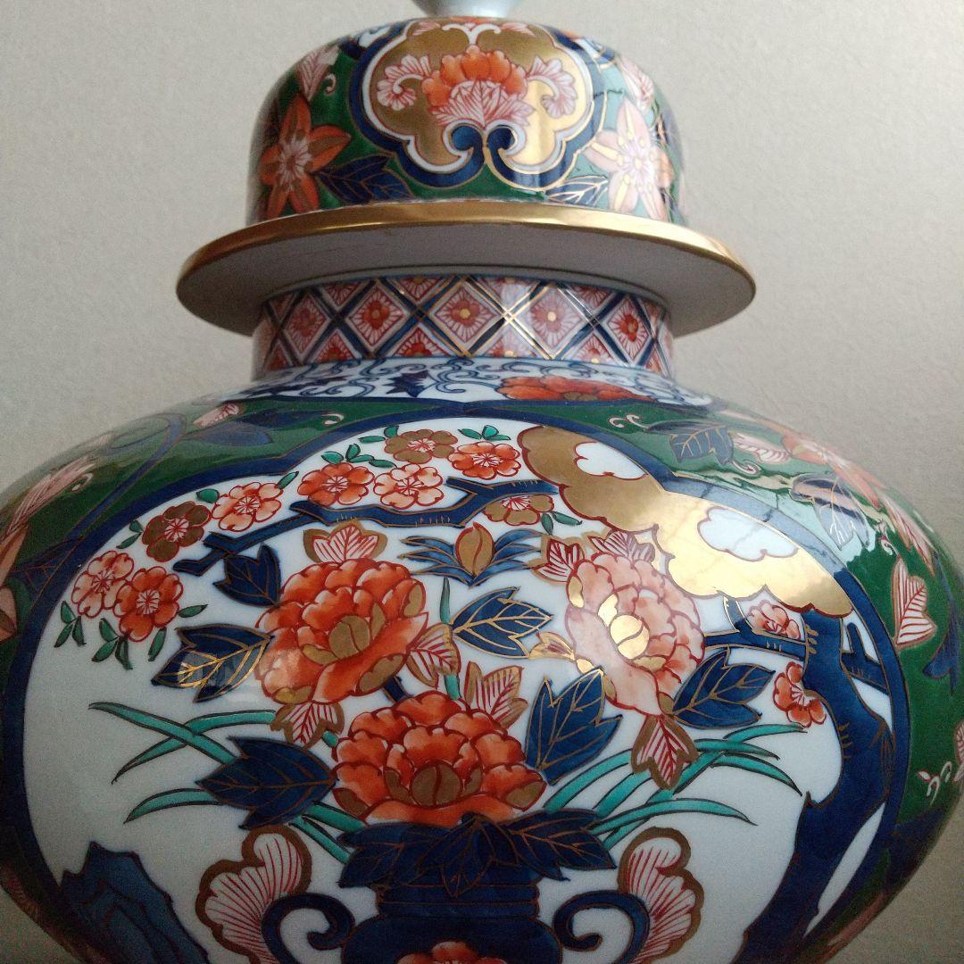 錦彩 壺 壷 藤井錦彩 ?? 飾り壷 在銘 大きい