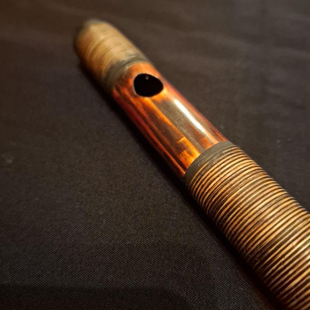 篠笛　古典調　7穴　四本半調子　天地胴巻き　燻風仕上げ