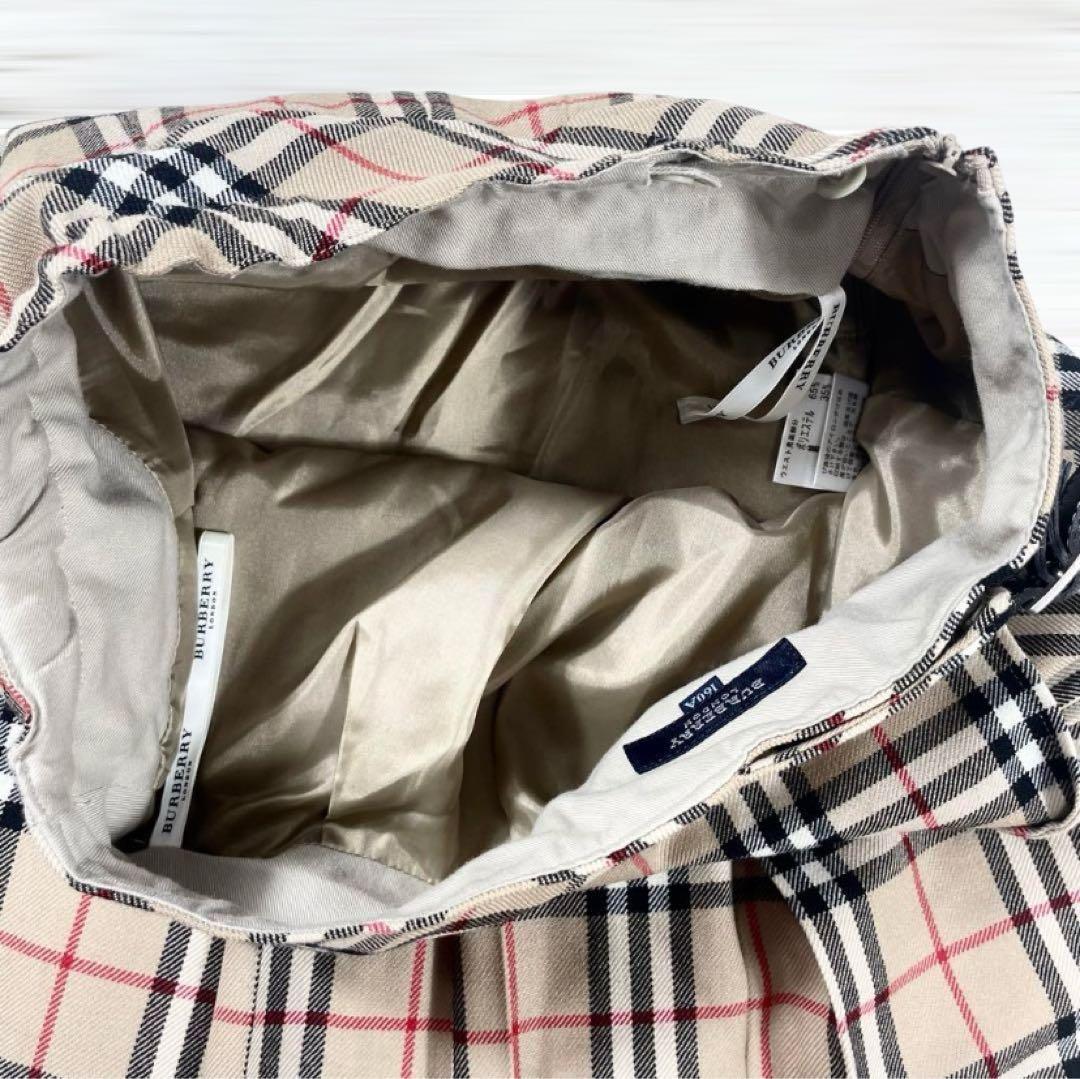 【美品】バーバリーロンドン ノバチェックプリーツ スカート160cm