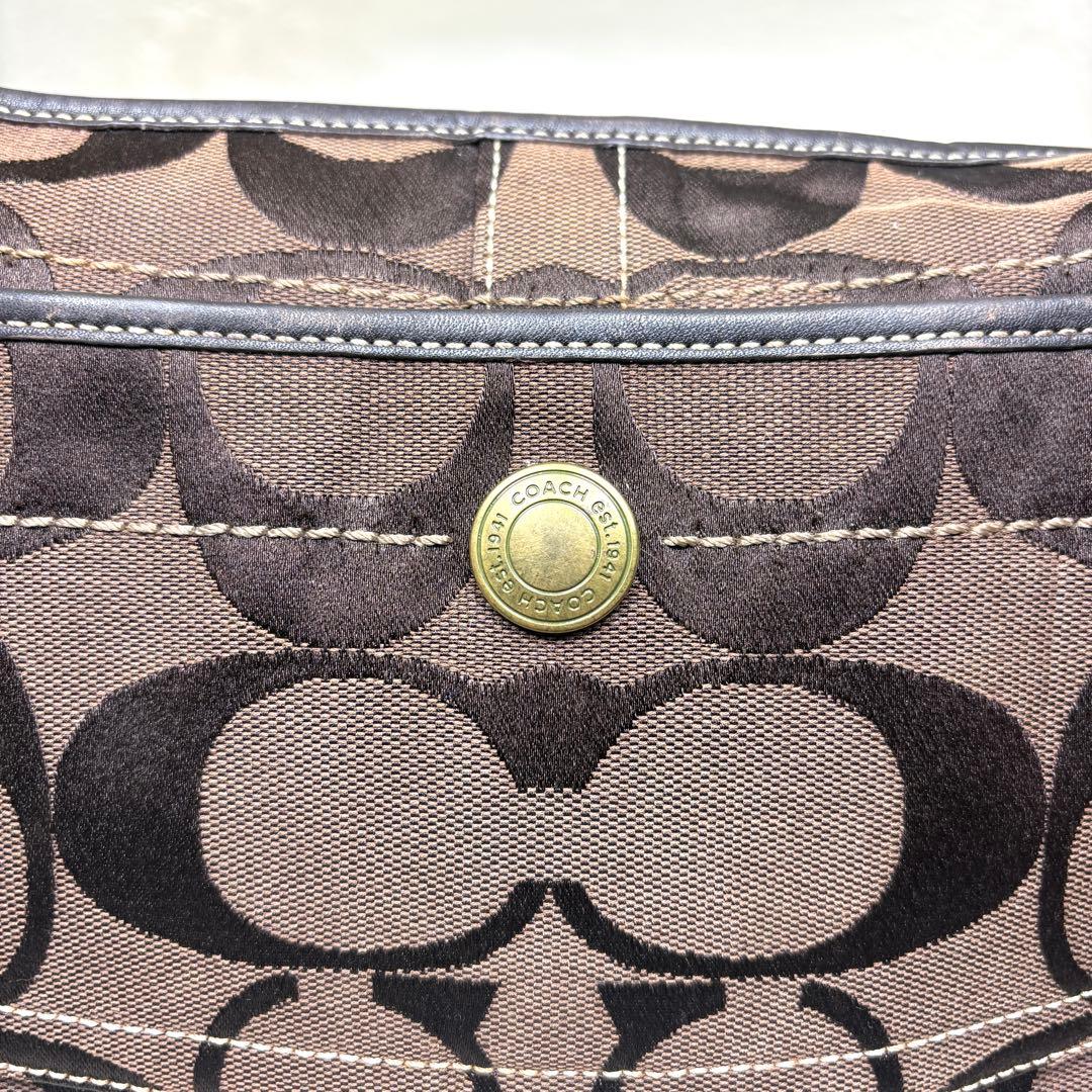 COACH コーチ ワンショルダー バッグ ブラウン シグネチャー 11290