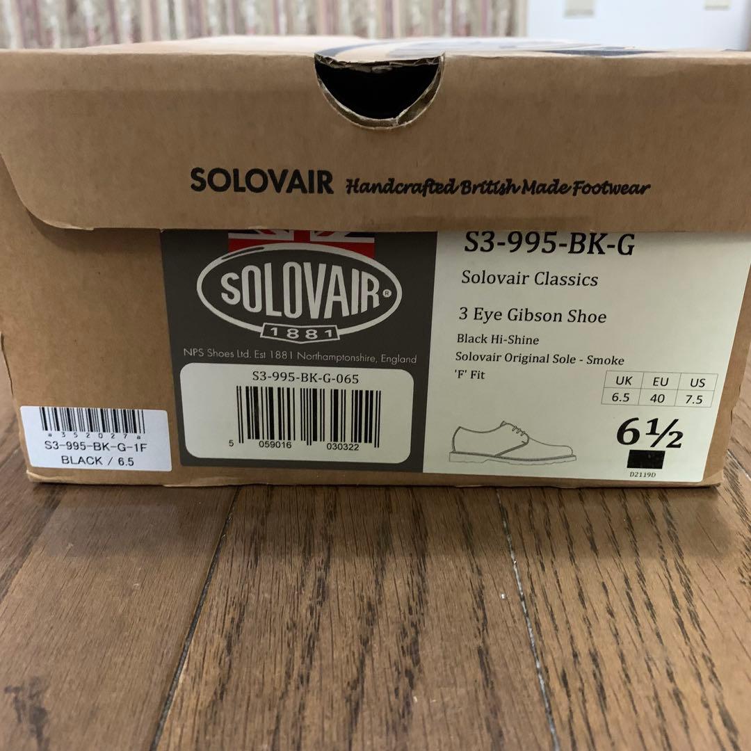 箱付・美品✨ SOLOVAIR ソロヴェアー プレーントゥ 3ホール UK6½