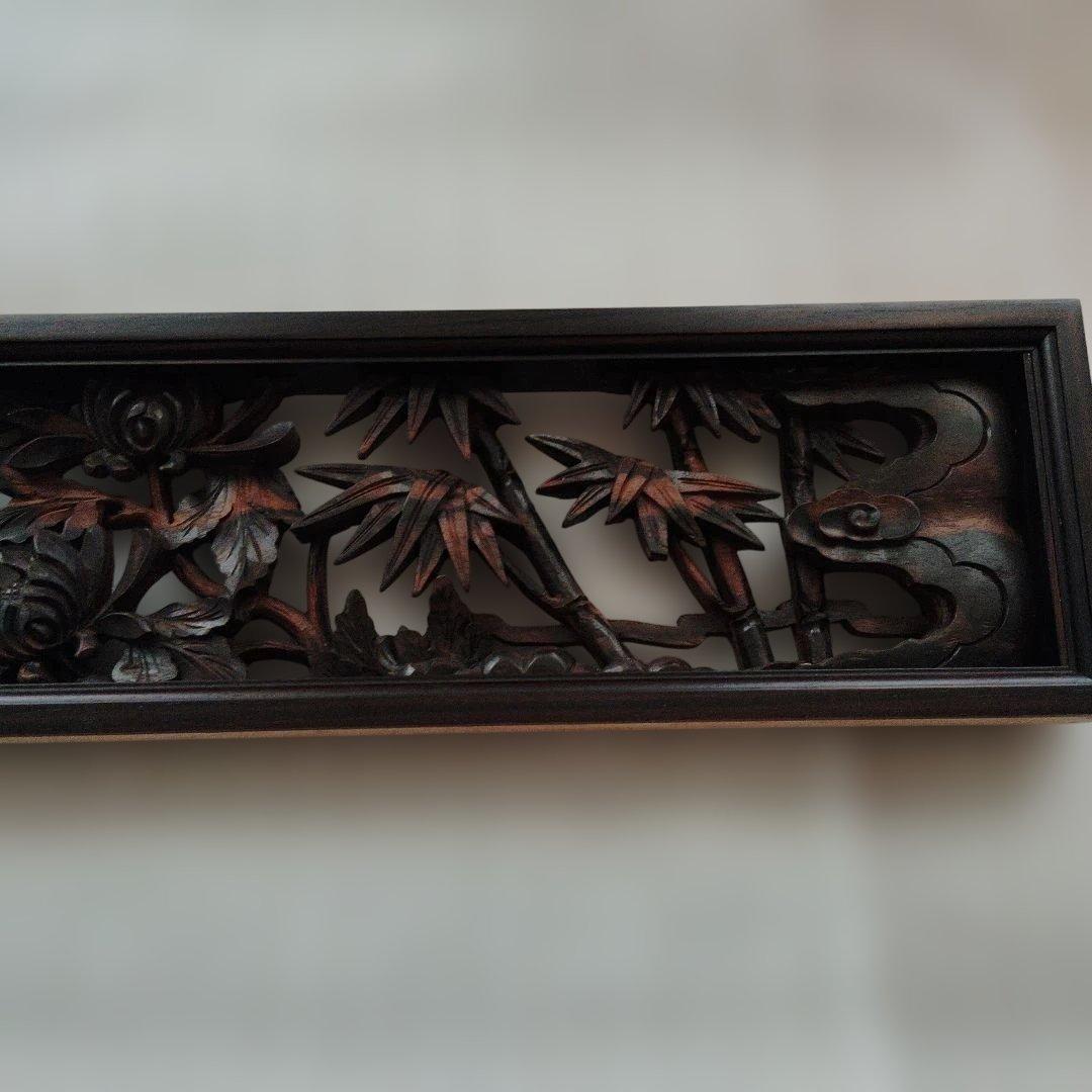 縞黒檀　欄間オープン仕上げ