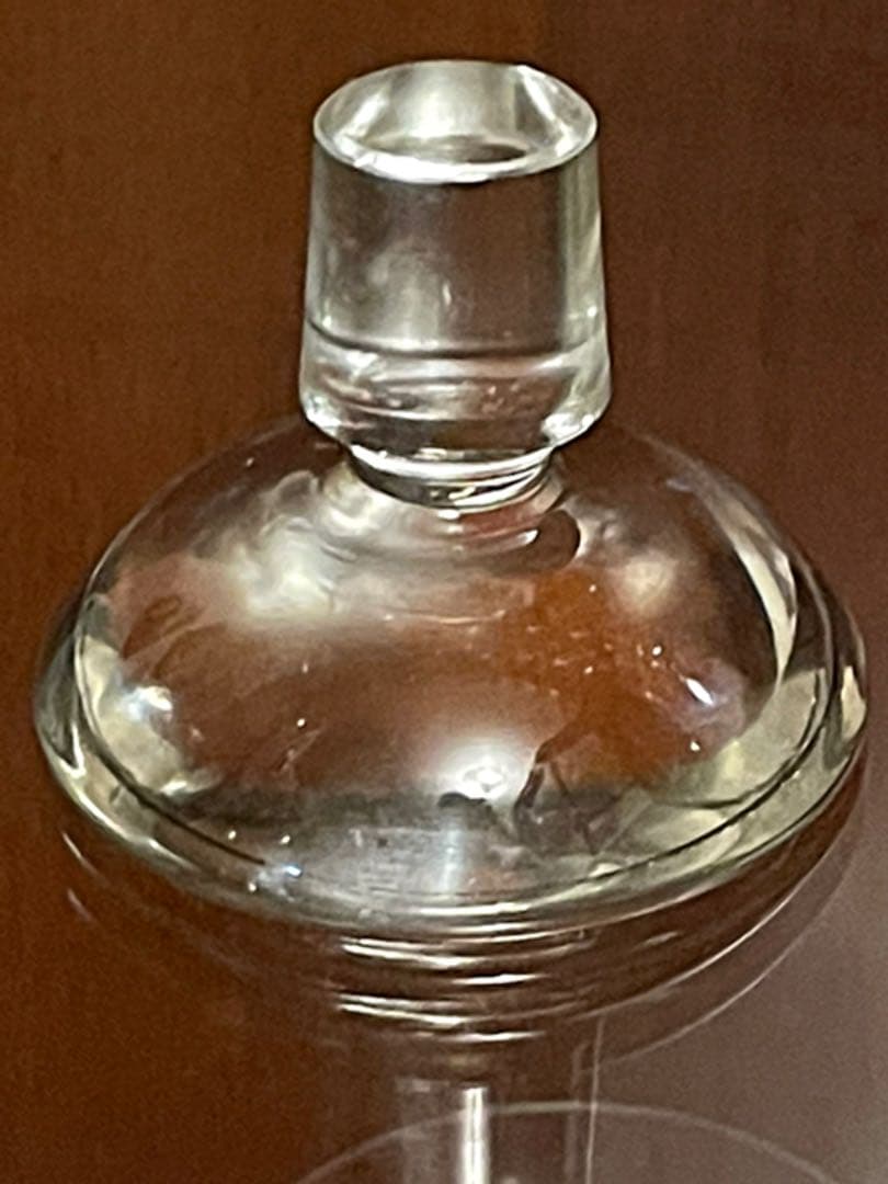 アール・ヌーヴォー様式　鶴絵のカラフェ　銀の装飾付き