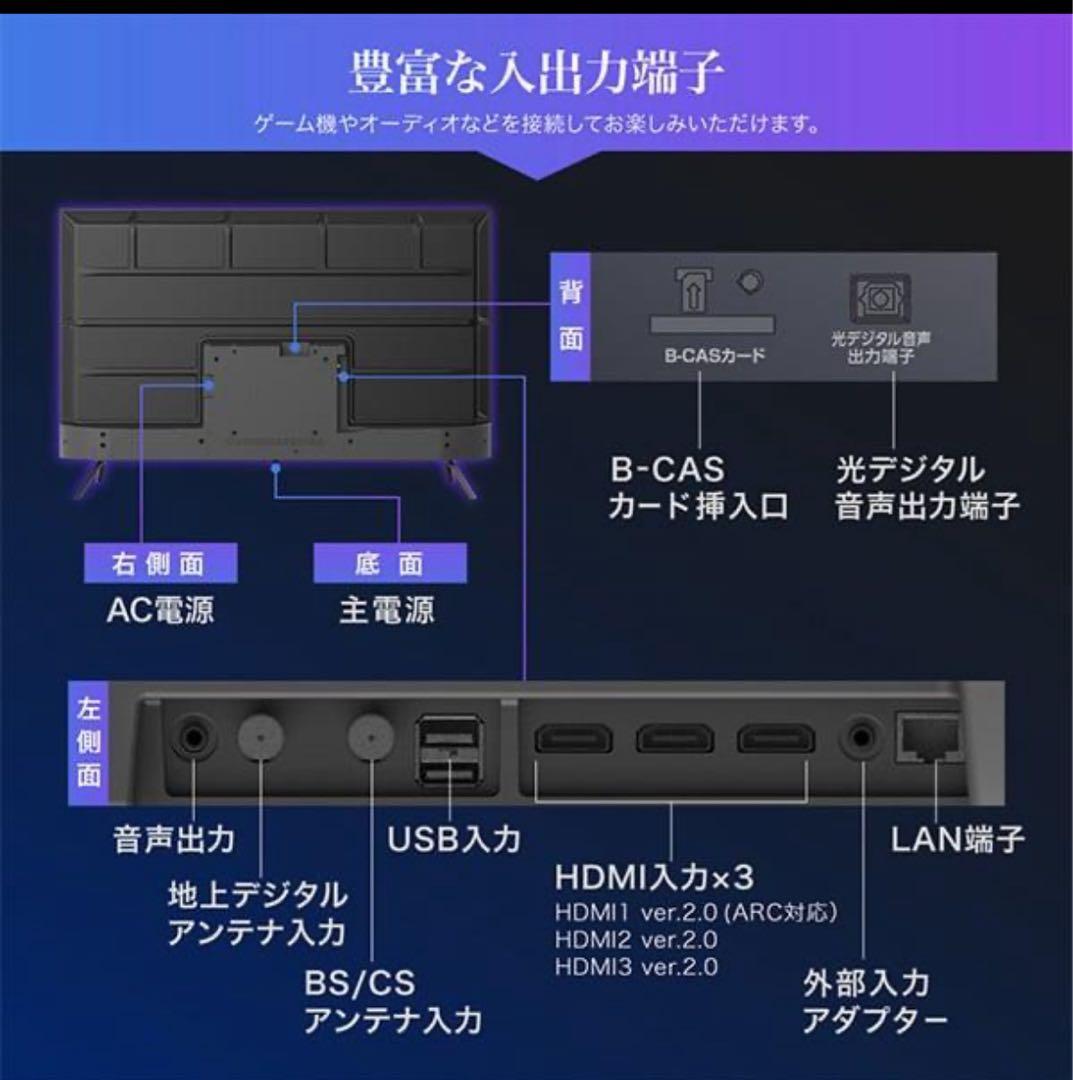 55型 壁掛け対応 テレビ 4K マクスゼン