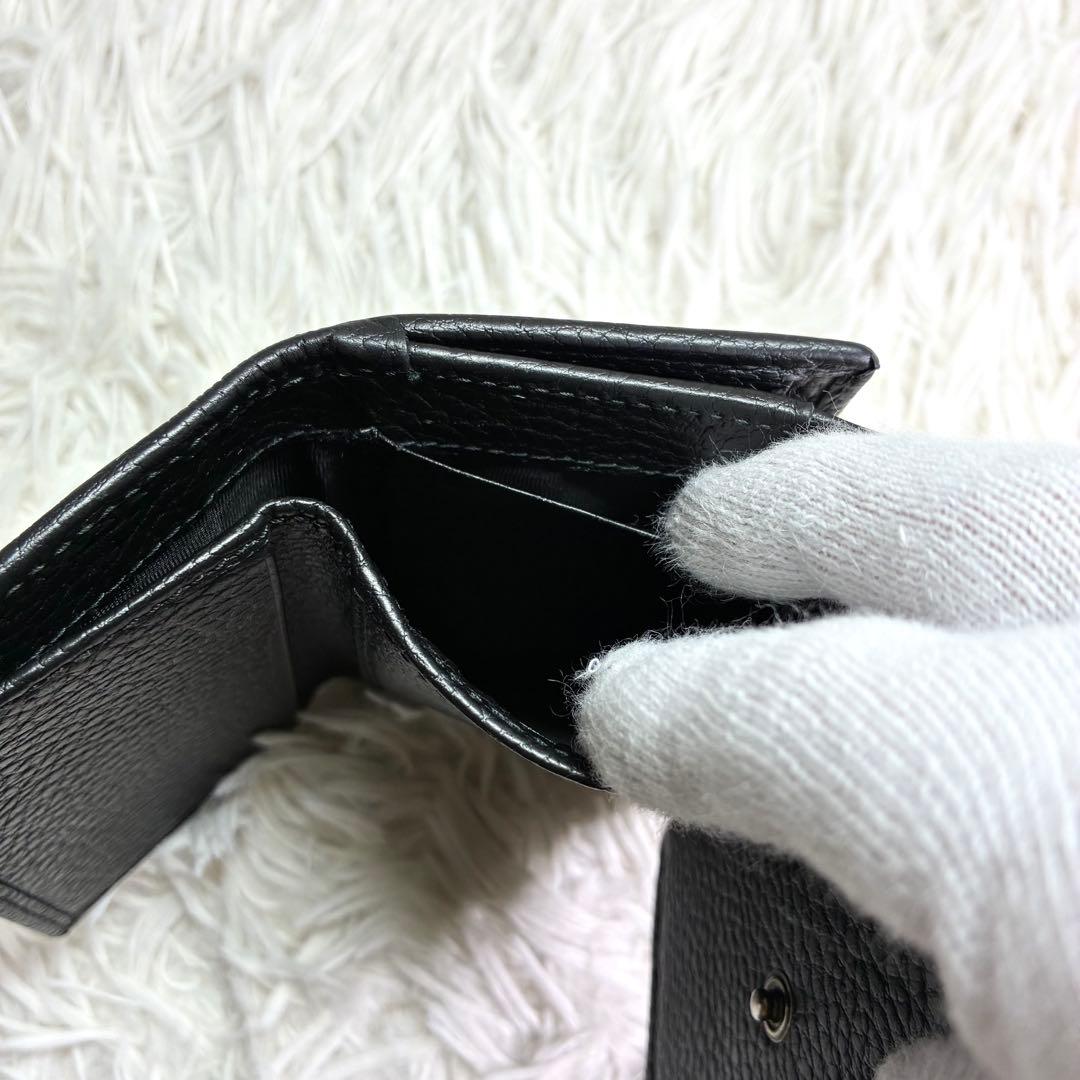 【極美品✨】GUCCI GGマーモント コンパクトウォレット 三つ折り財布 黒