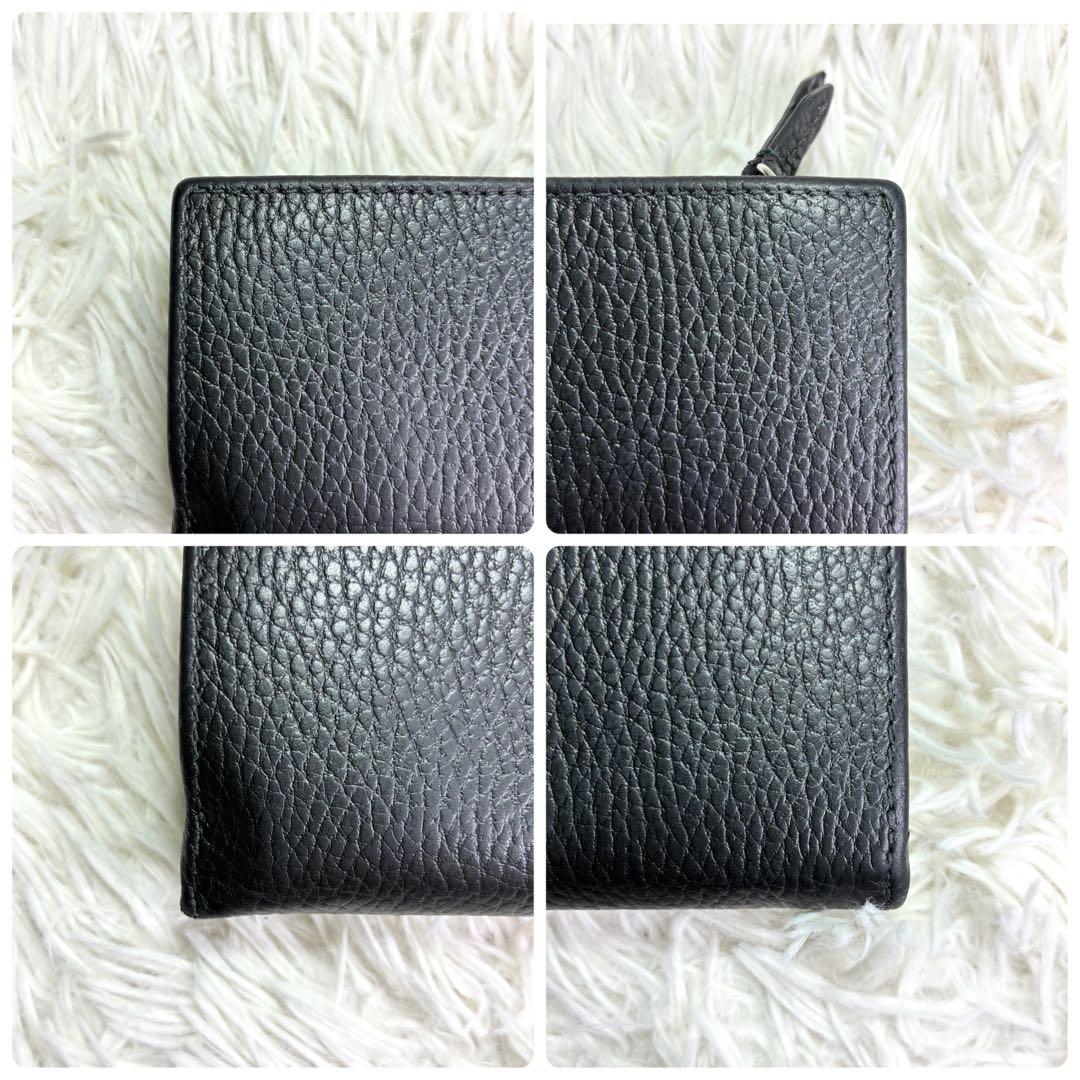 【極美品✨】GUCCI GGマーモント コンパクトウォレット 三つ折り財布 黒