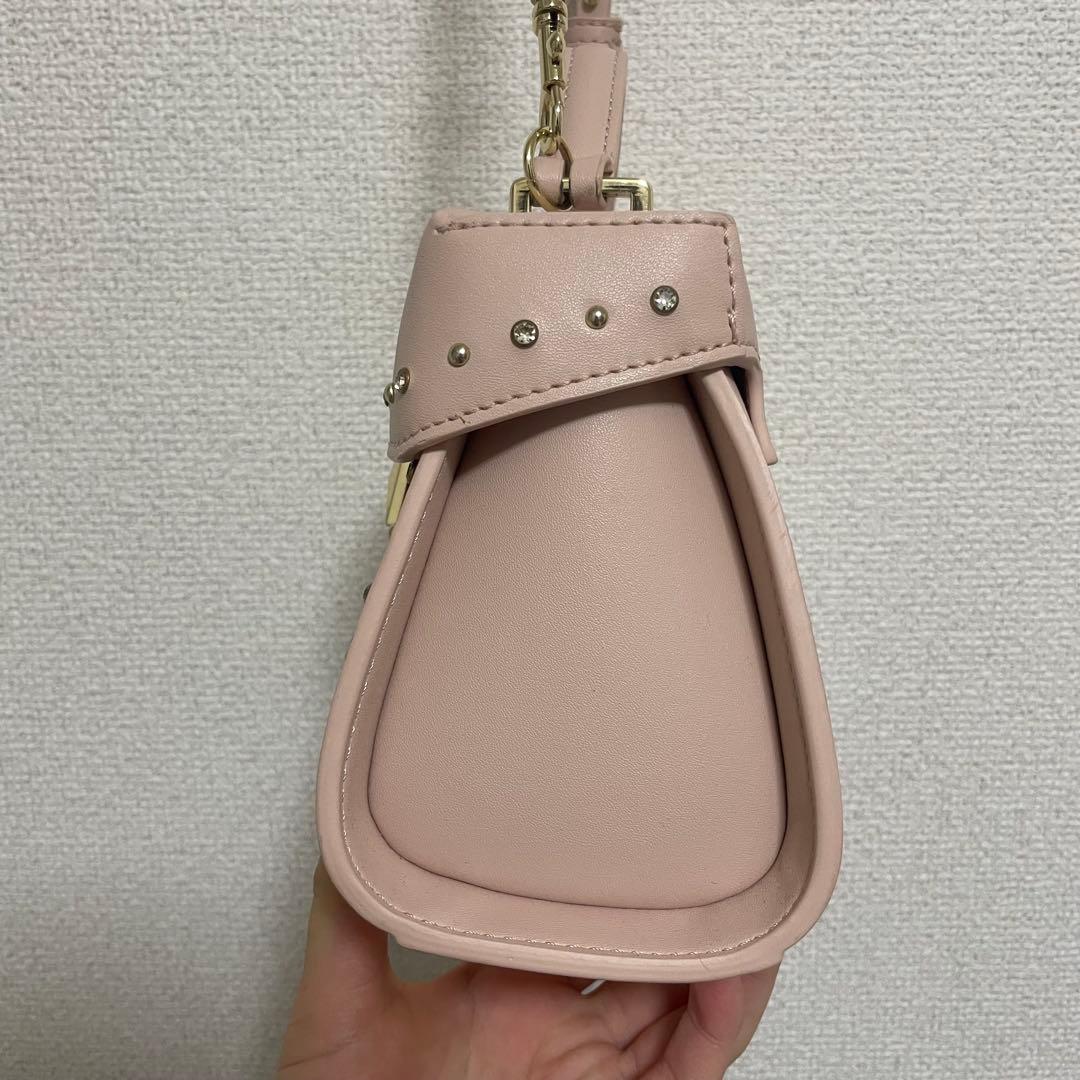 【リュタン】ビジュースタッズポシェット　ピンク