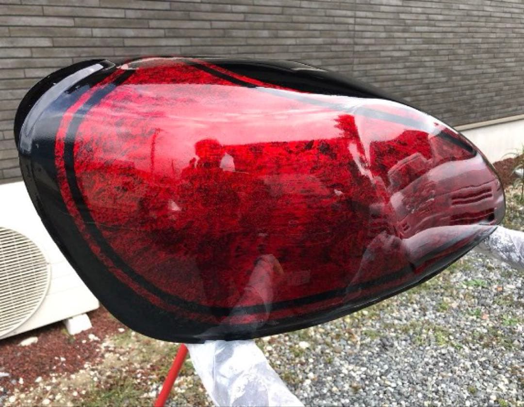 ゼファー400 ガソリンタンク　火の玉ラップ塗装