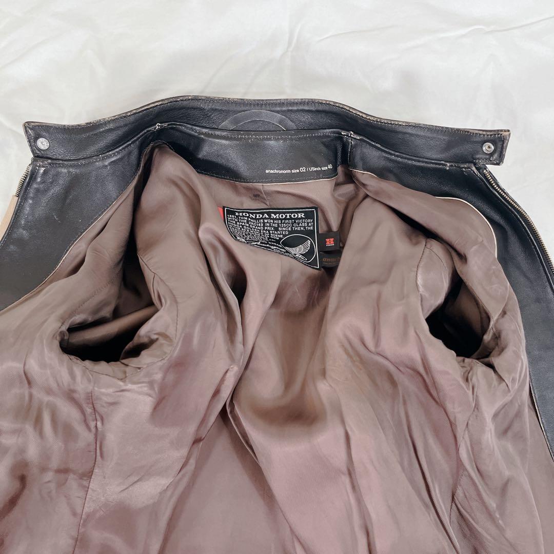 ★アナクロノーム★【レザーライダース】シングルライダース　HONDA