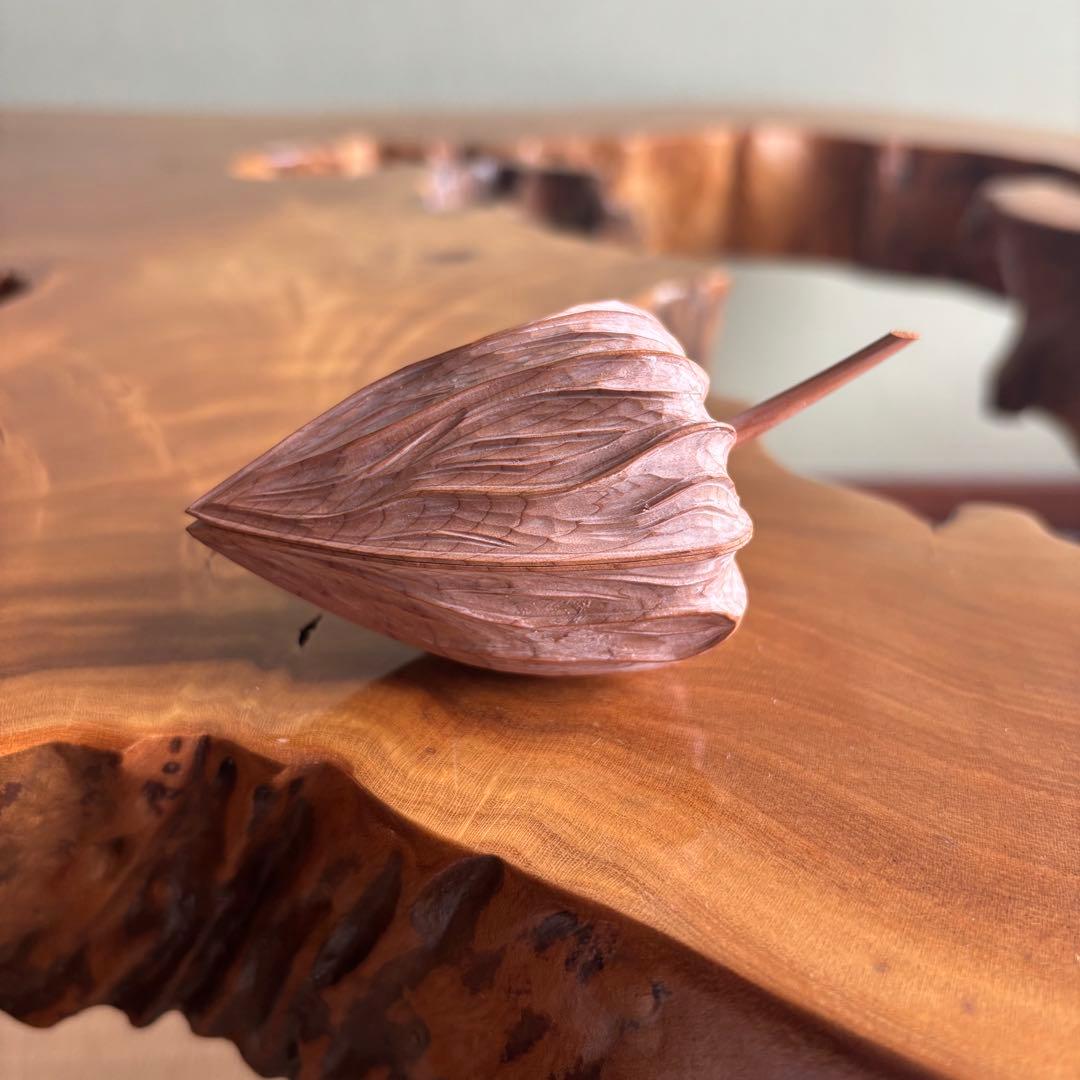 一位一刀彫 小坂礼之 ほおずき 香合 木製 茶道具 共箱 飛騨高山 細密彫