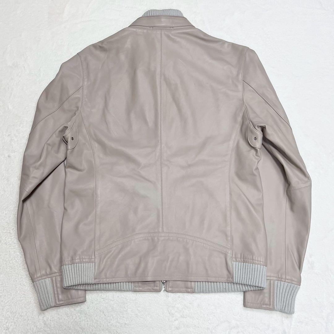 美品 XLサイズ LOVELESS ライダースジャケット ラムレザー 裏地柄