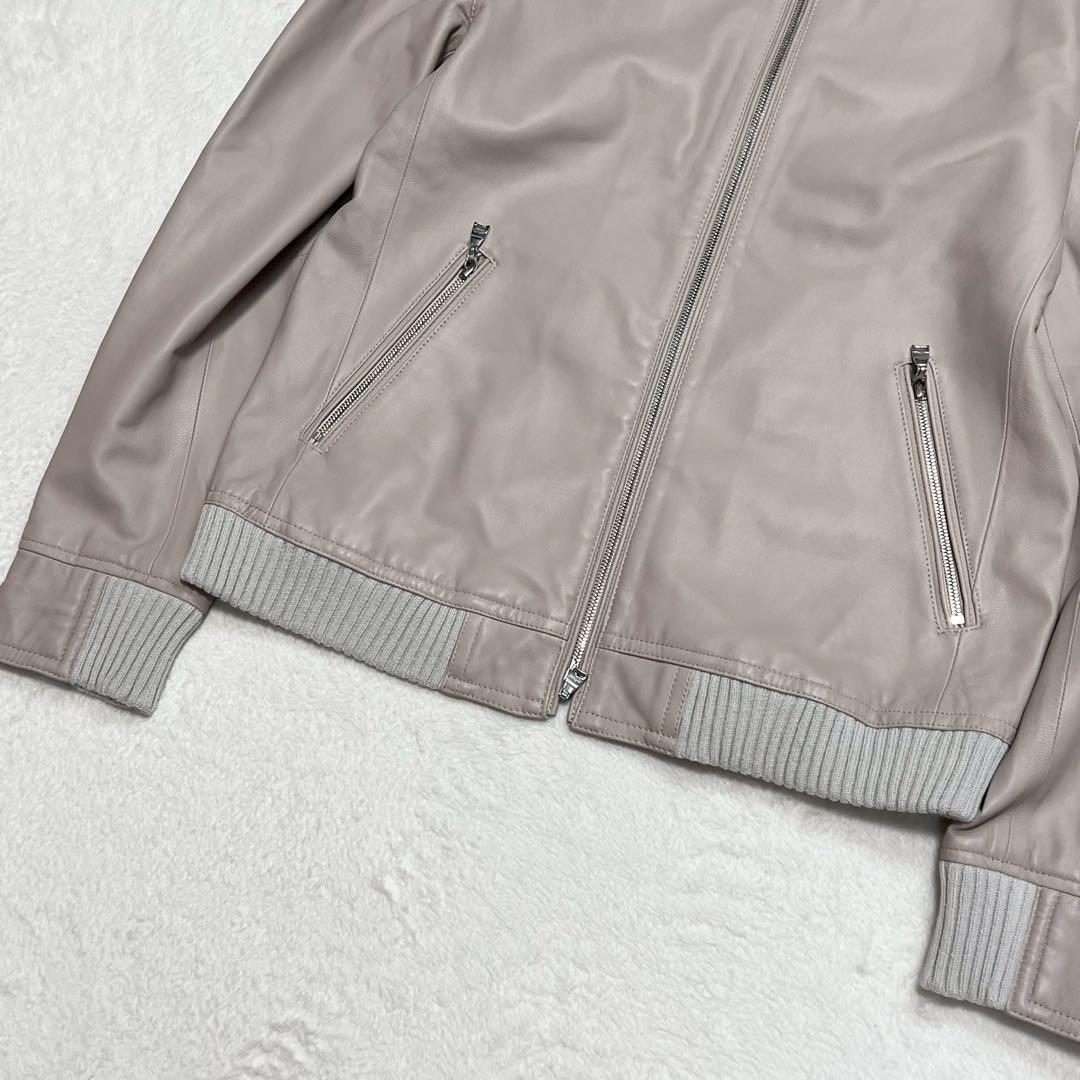 美品 XLサイズ LOVELESS ライダースジャケット ラムレザー 裏地柄