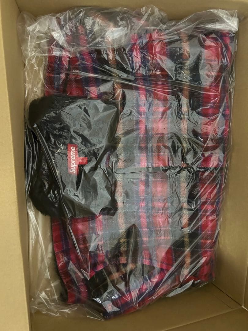 試着のみ Supreme Plaid Car Coat \"Pink\" Mサイズ