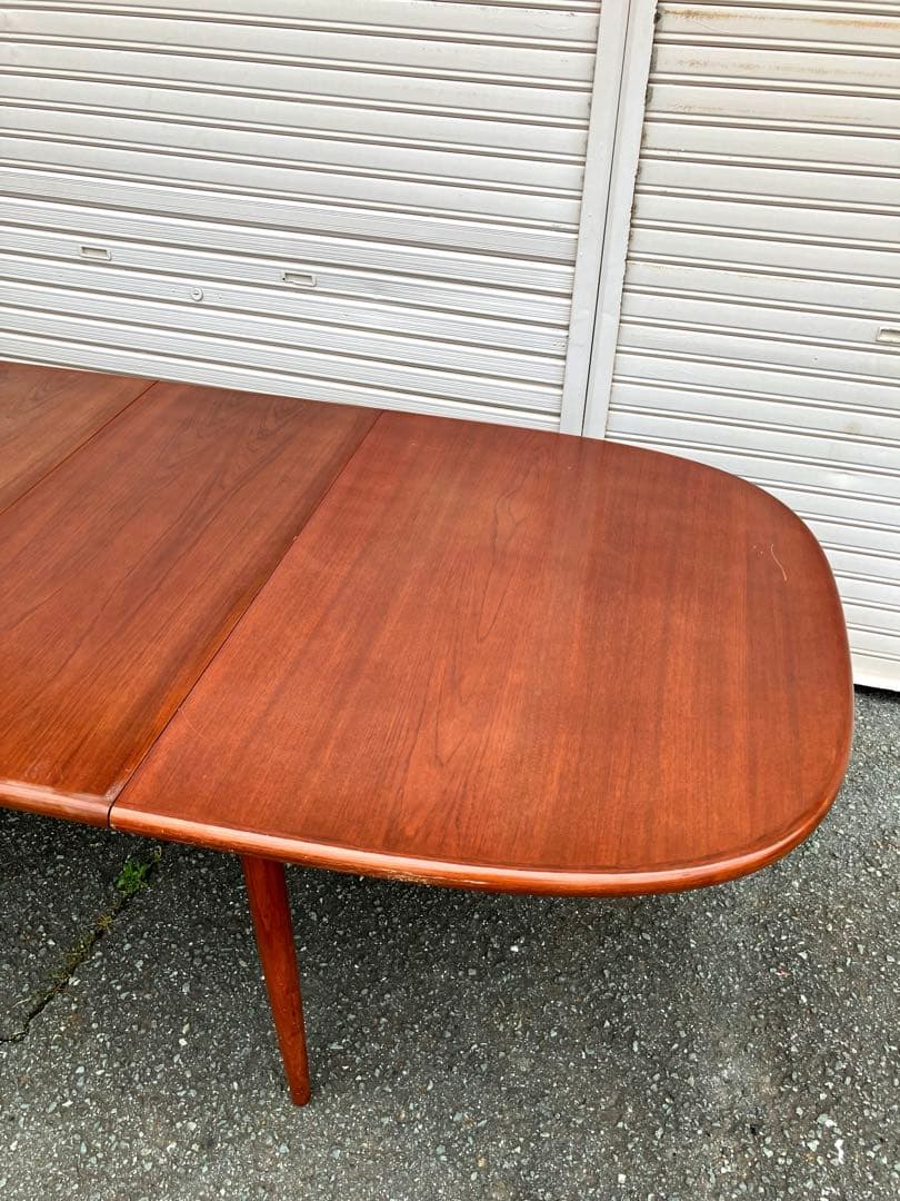 ミッドセンチュリーヴィンテージオーバルエクステンションテーブル