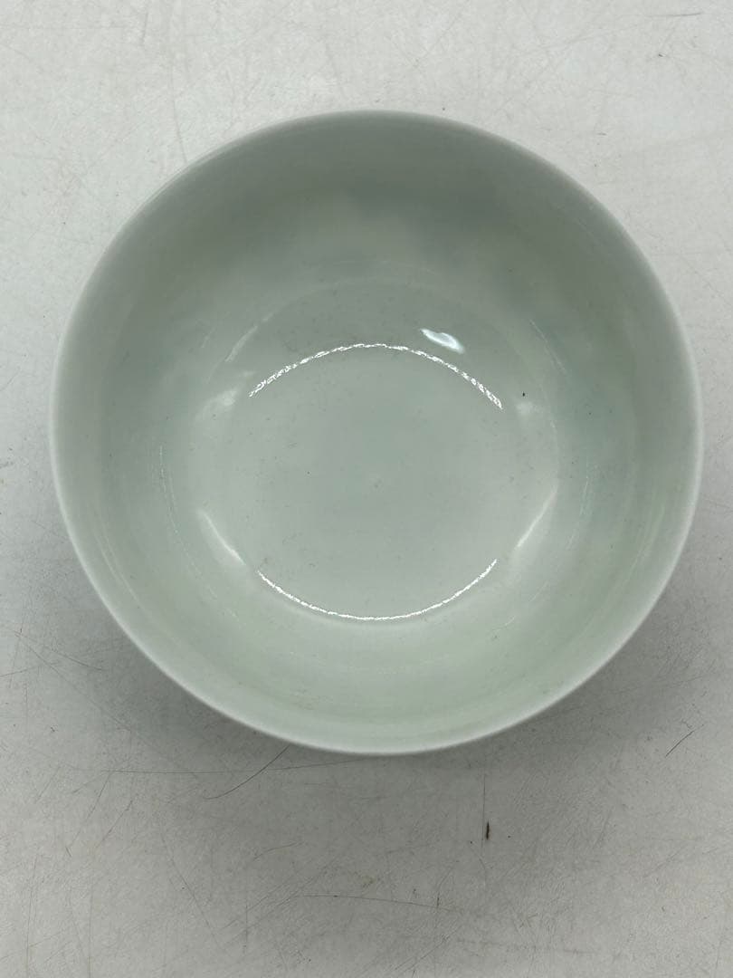 中国　とう彩　鳥模様湯呑み　大明成化年製銘　送料込み1029