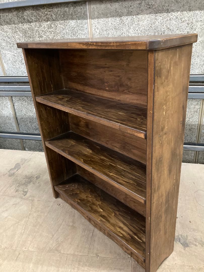 【昭和木材】アンティーク 本棚 書棚 無垢材 収納棚 古家具 昭和レトロ