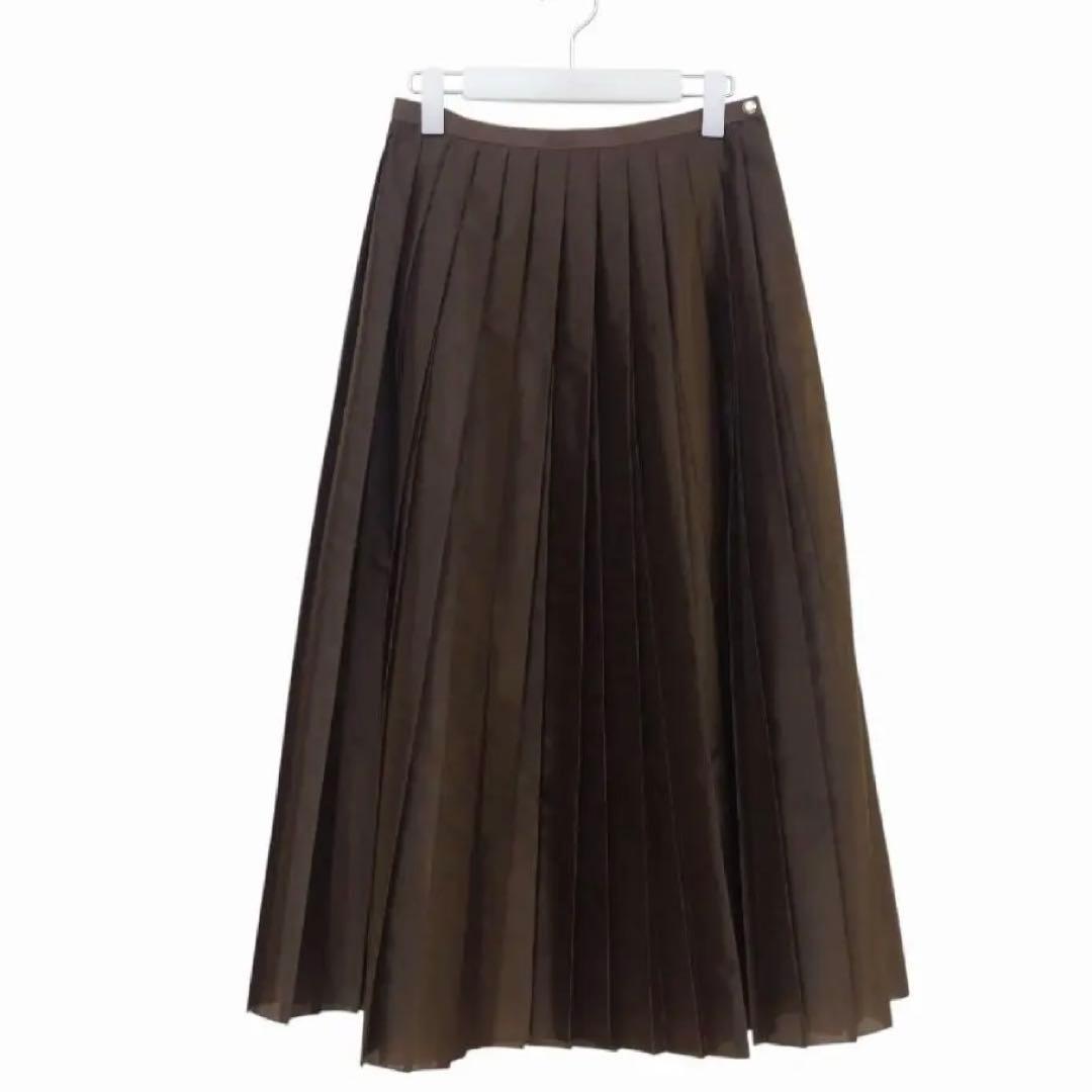 美品★24年Drawer ドゥロワー PRE2タフタプリーツスカート36