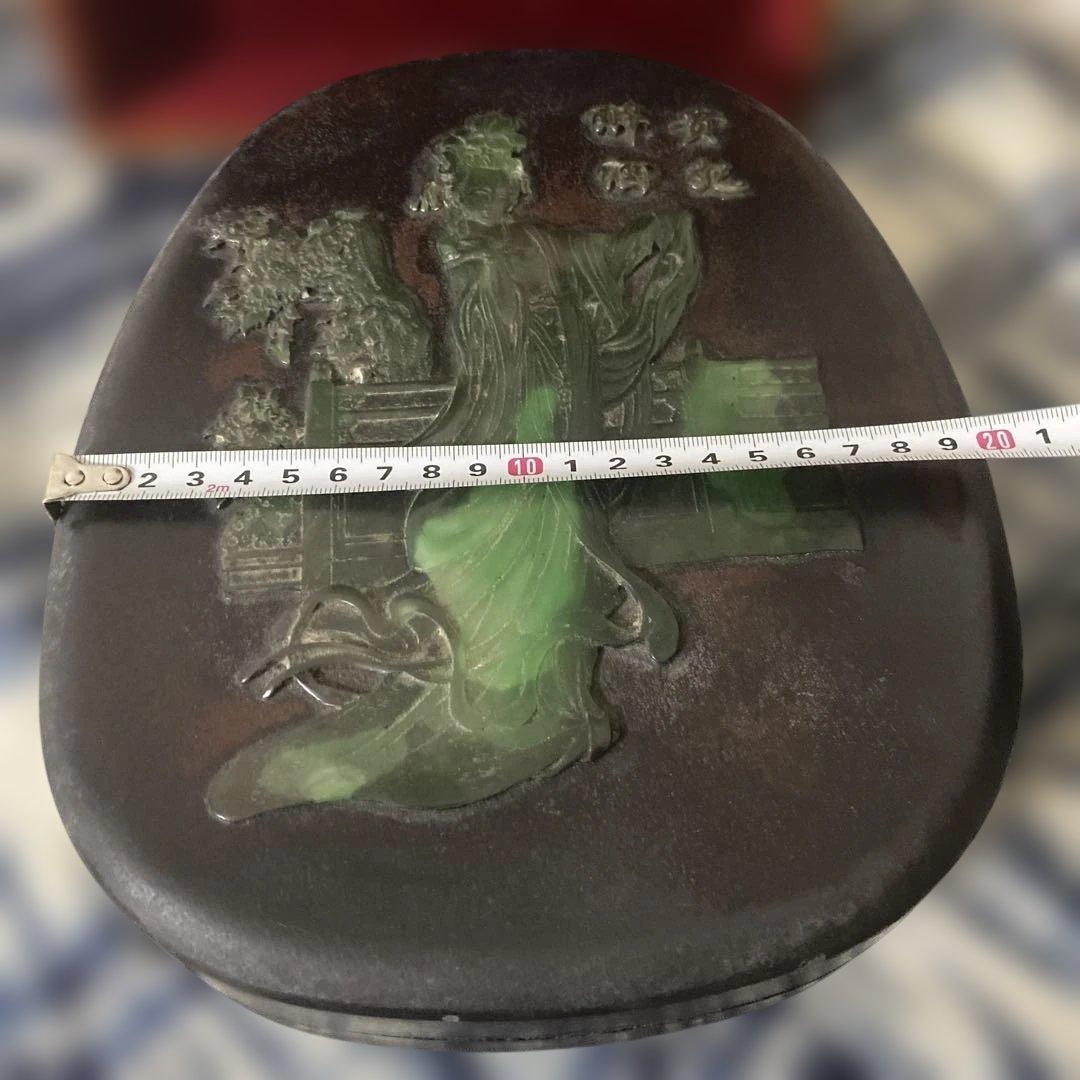 中国　硯箱　書道家