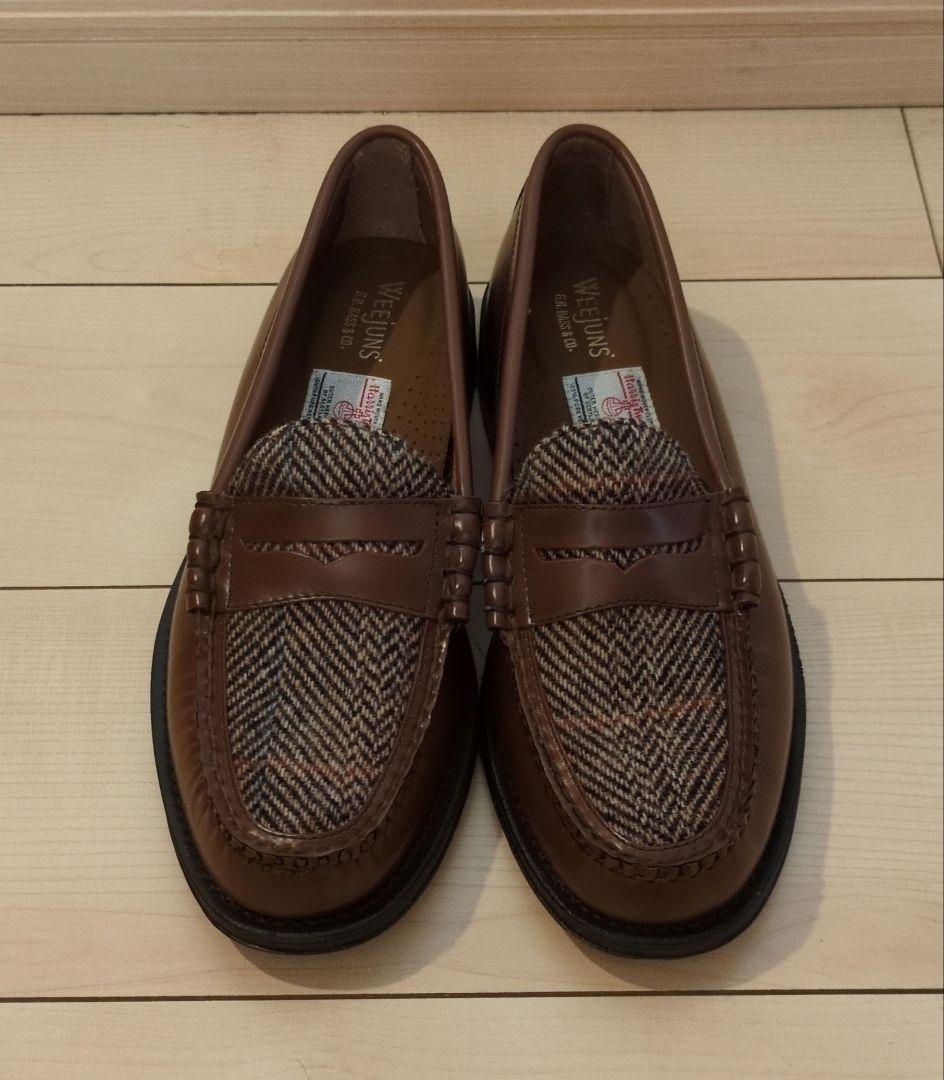​【極美品】G.H.BASS WEEJUNS ローファー ハリスツイード 茶