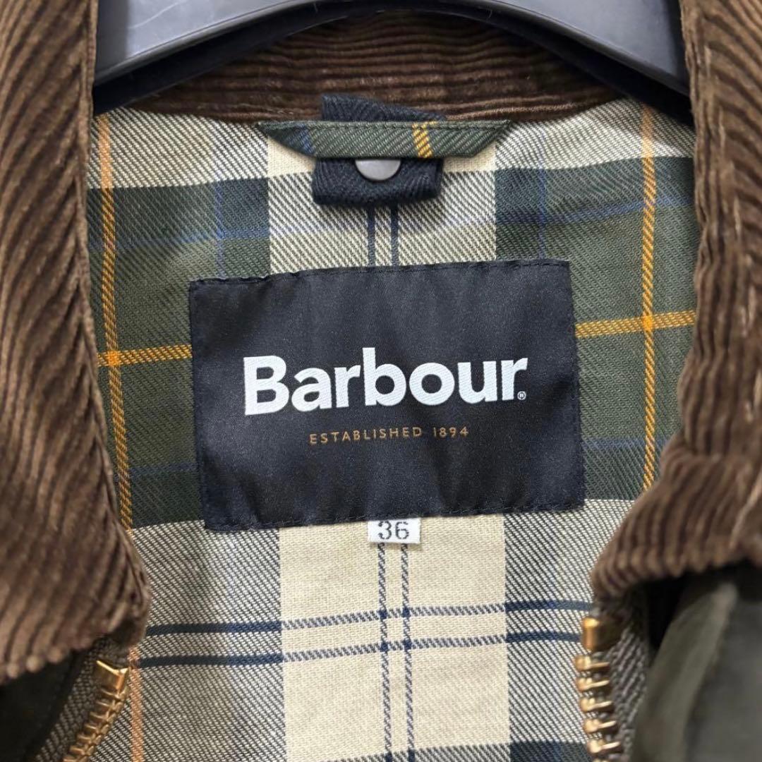 美品　バブアー　ビデイル　ピーチスキン オリーブ　セージ　36 barbour