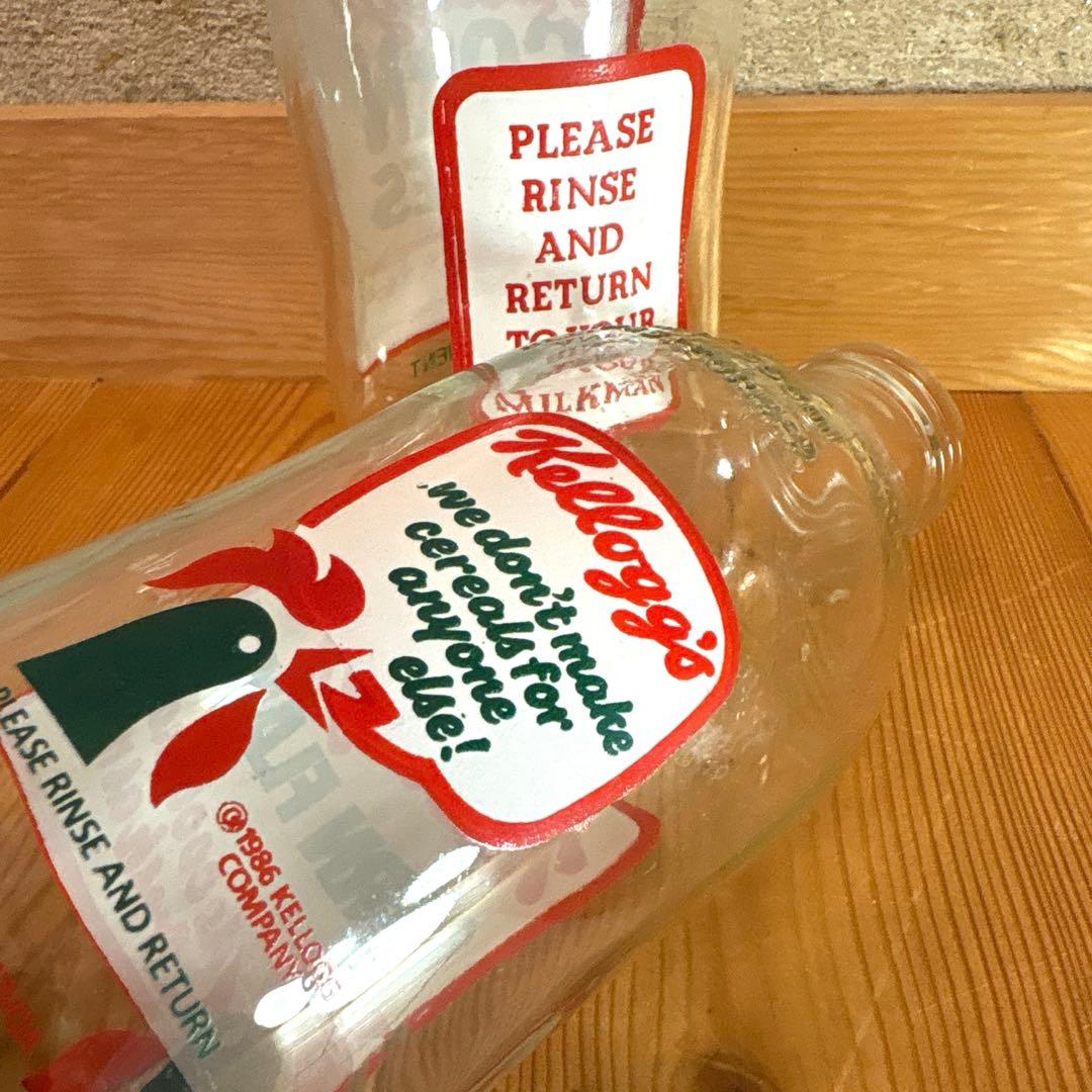 1986年　ケロッグ　ミルクボトル　アドバタイジング　瓶　コーネリアス　イギリス