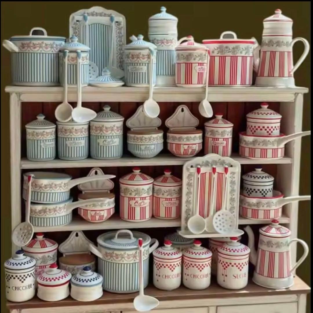 BB社ローズガーランド風　ブルーストライプ　フランスアンティーク　ミニチュア