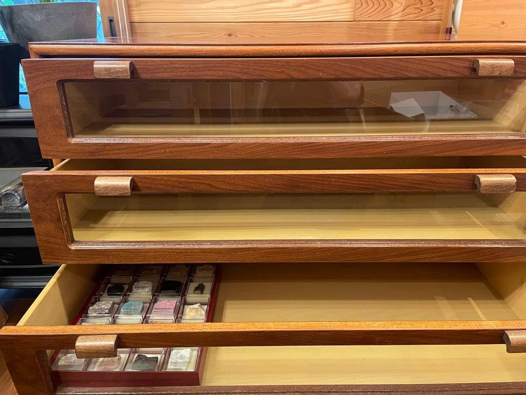 【希少】オールドアメリカンチーク材チェスト　コレクション収納にも最適♡