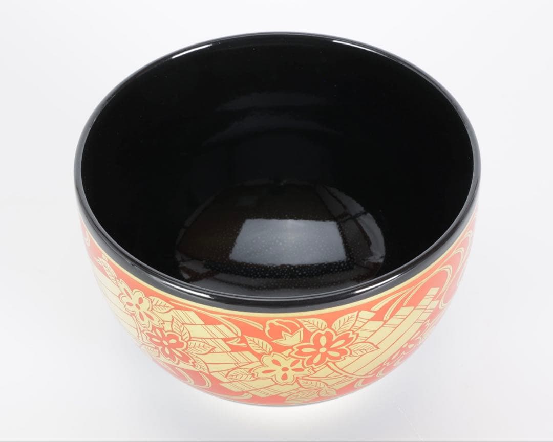 七代 高橋道八 黒釉金襴花筏茶碗 共箱付 京焼 茶道具 抹茶碗 古美術品 骨董品