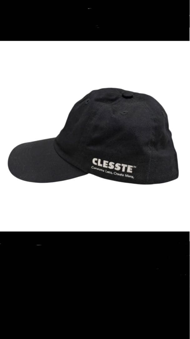 CLESTE 黒 キャップ ロゴ刺繍