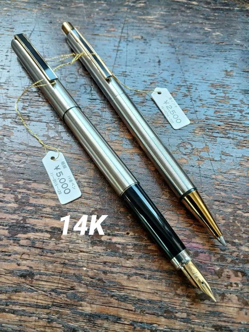 【タグ付き】60年代　セーラー万年筆　ボールペン　万年筆　14K　極細　未使用