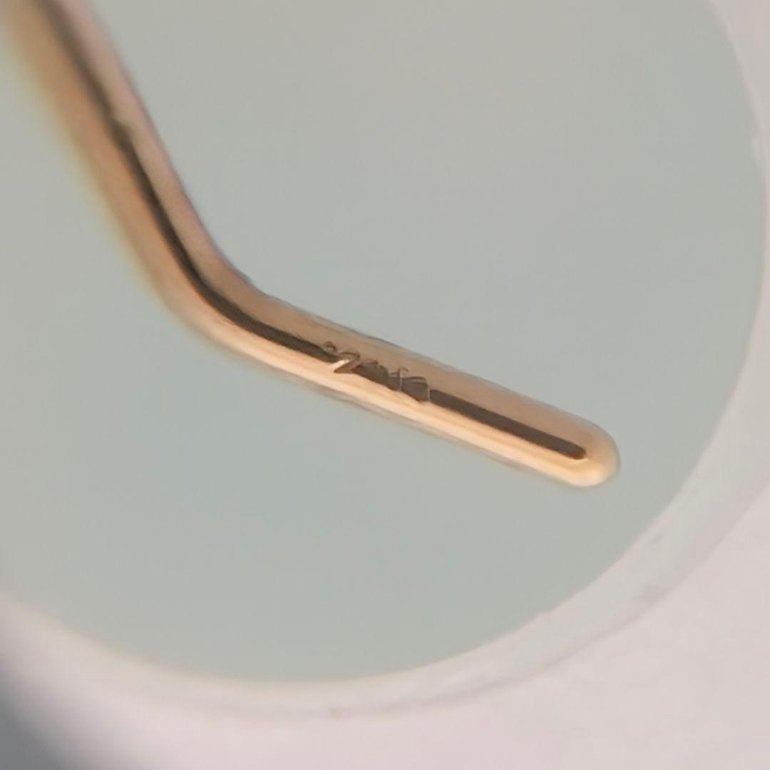 agete　K10 ゴールド　シンプル　フープ　約3cm　中ぶり　ピアス