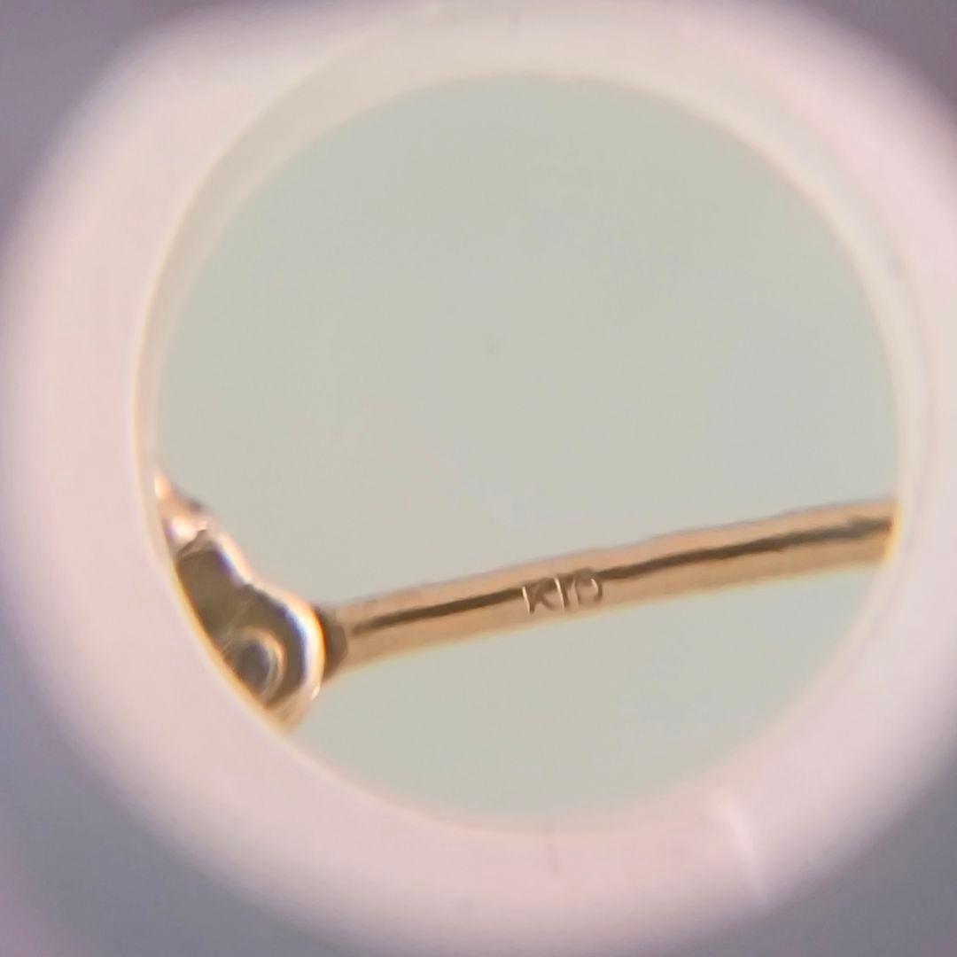 agete　K10 ゴールド　シンプル　フープ　約3cm　中ぶり　ピアス