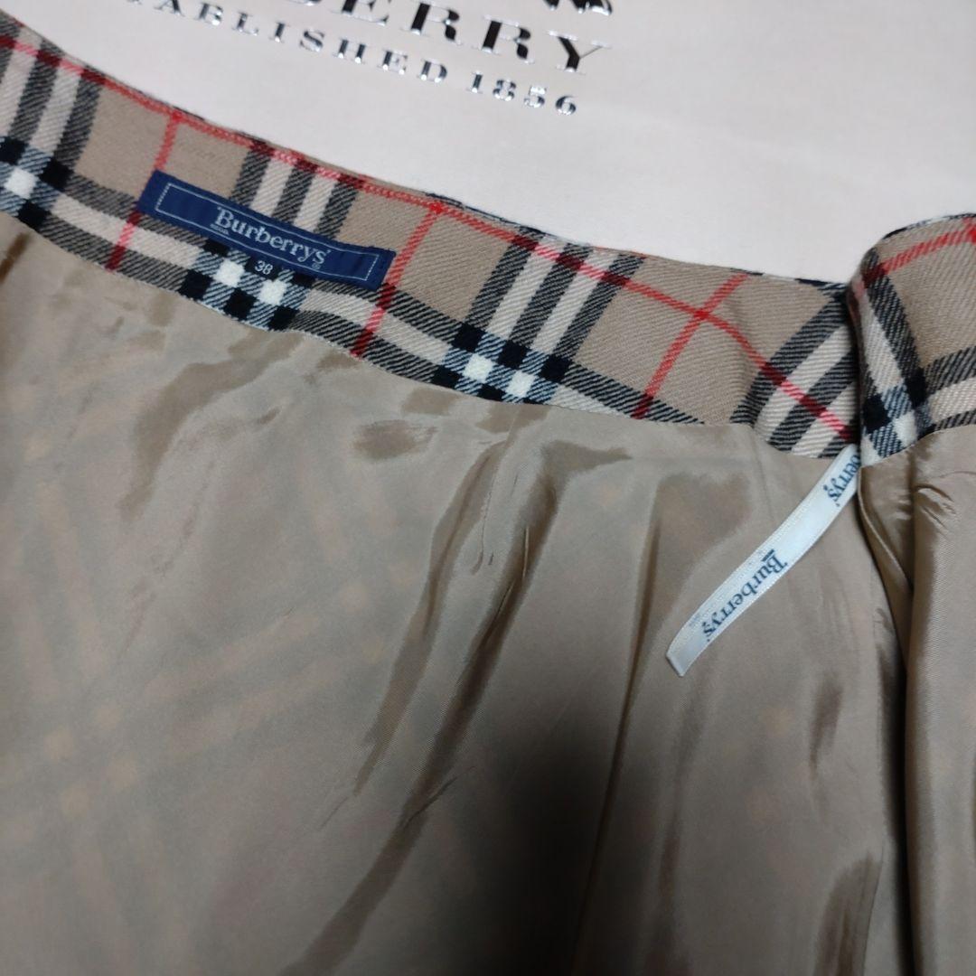 BURBERRY チェック柄ラップスカート ダブルバックル
