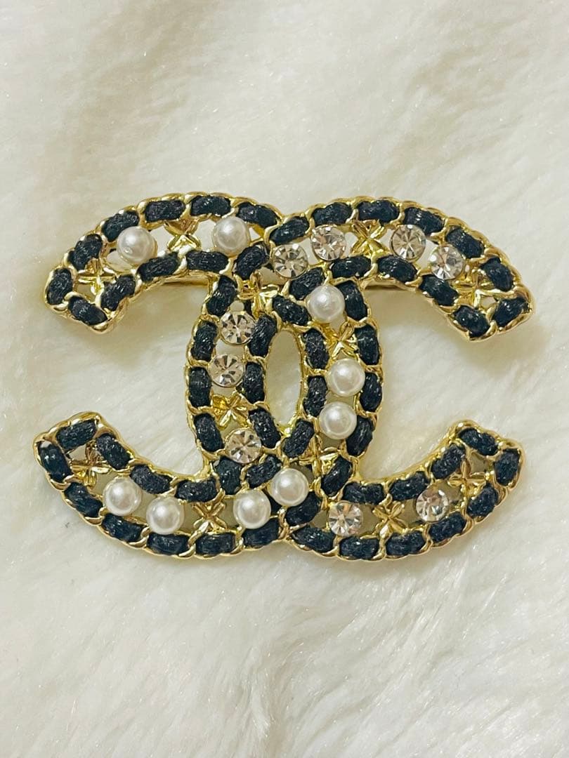 CHANEL ブローチ キラキラ ゴールド パール 訳あり