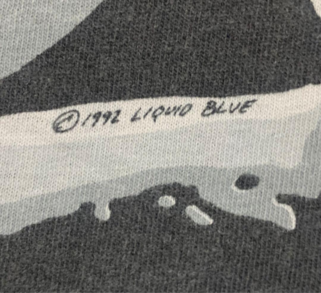 鮨*m様 USA製©︎1992 Liquid Blue スカル総柄Tシャツ XL
