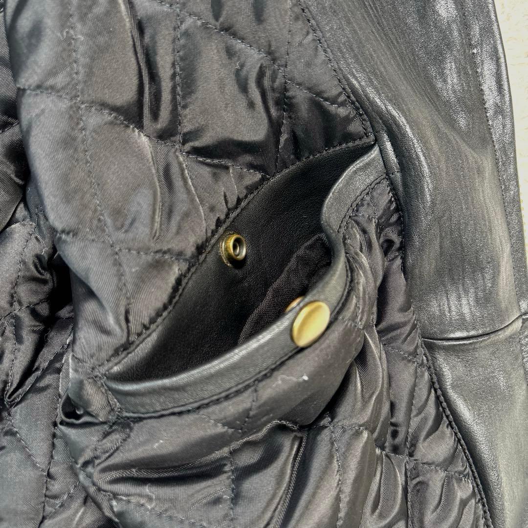 ハーレーダビットソン　レザージャケット　シングル　ライダース　ワッペン　刺繍　黒