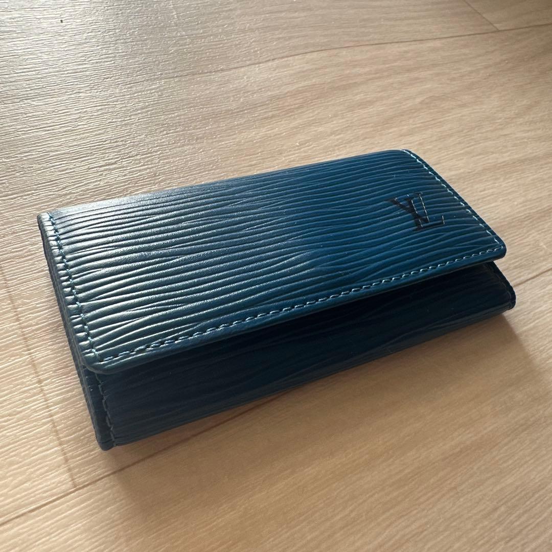 Louis Vuitton エピレザー キーケース 青　ブルー　メンズ