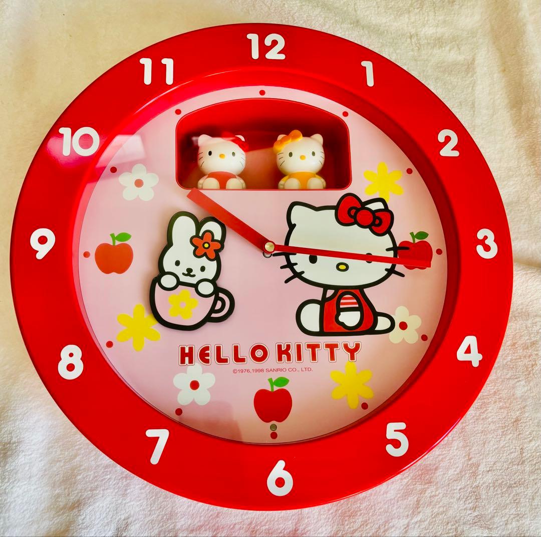 サンリオ ハローキティ ミミィ カラクリ時計 フリコ付　掛時計 レトロ