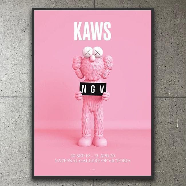 額装品/KAWS BFF PINK NGV カウズ/インテリア/アート