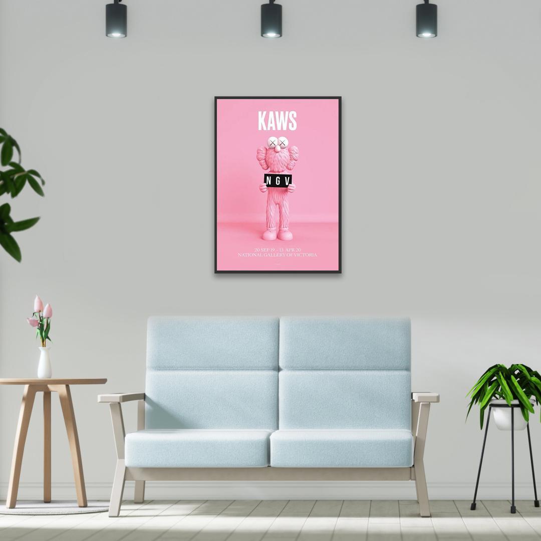 額装品/KAWS BFF PINK NGV カウズ/インテリア/アート