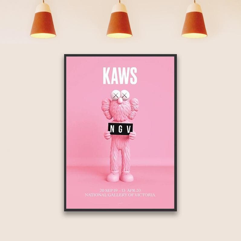 額装品/KAWS BFF PINK NGV カウズ/インテリア/アート