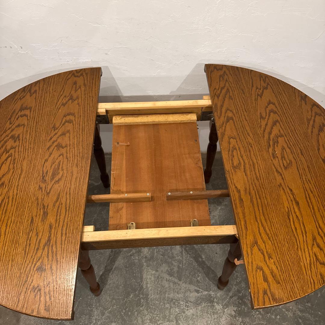 ヴィンテージ エクステンションテーブル　ダイニングテーブル　ラウンド　伸縮