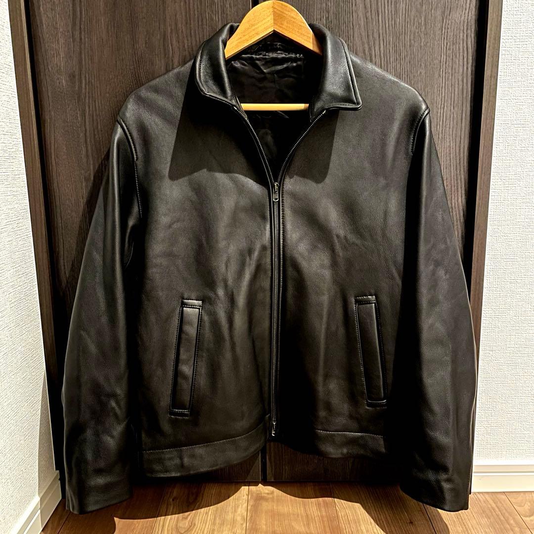 【UNITED ARROWS】 ラムレザー スタンドカラーダブルジップブルゾン